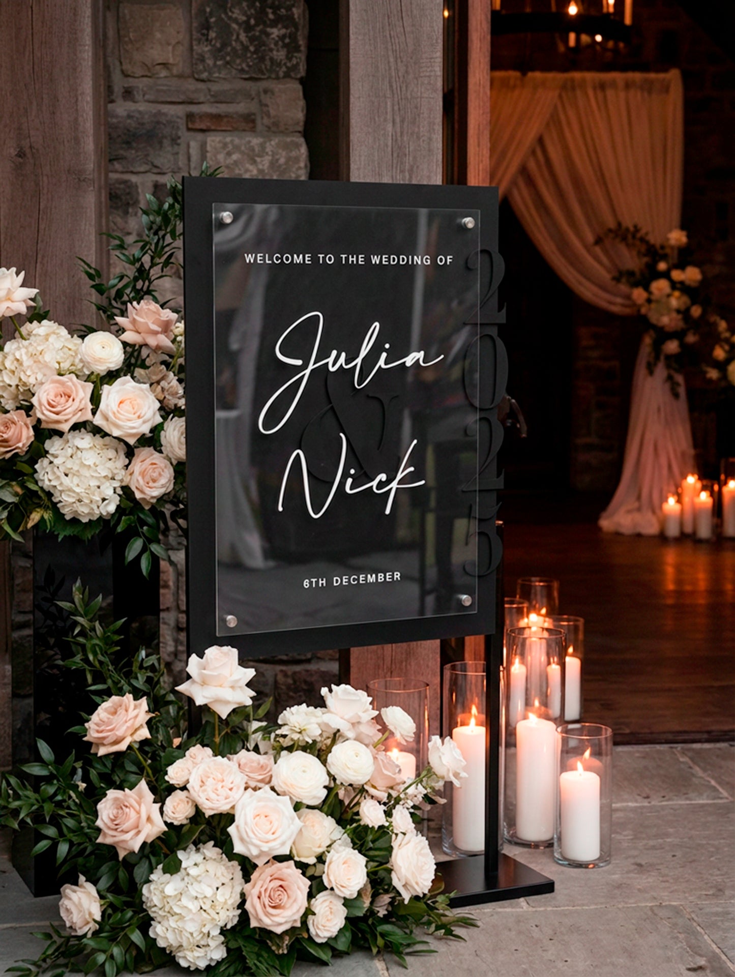 Dual Layer 3D Wedding Welcome Sign - Maribel | Engagement | Laser Cut Acrylic