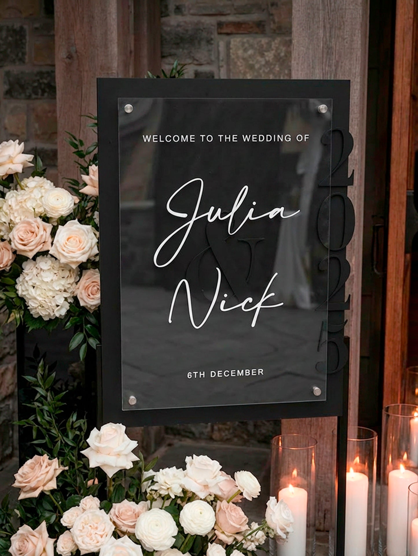 Dual Layer 3D Wedding Welcome Sign - Maribel | Engagement | Laser Cut Acrylic