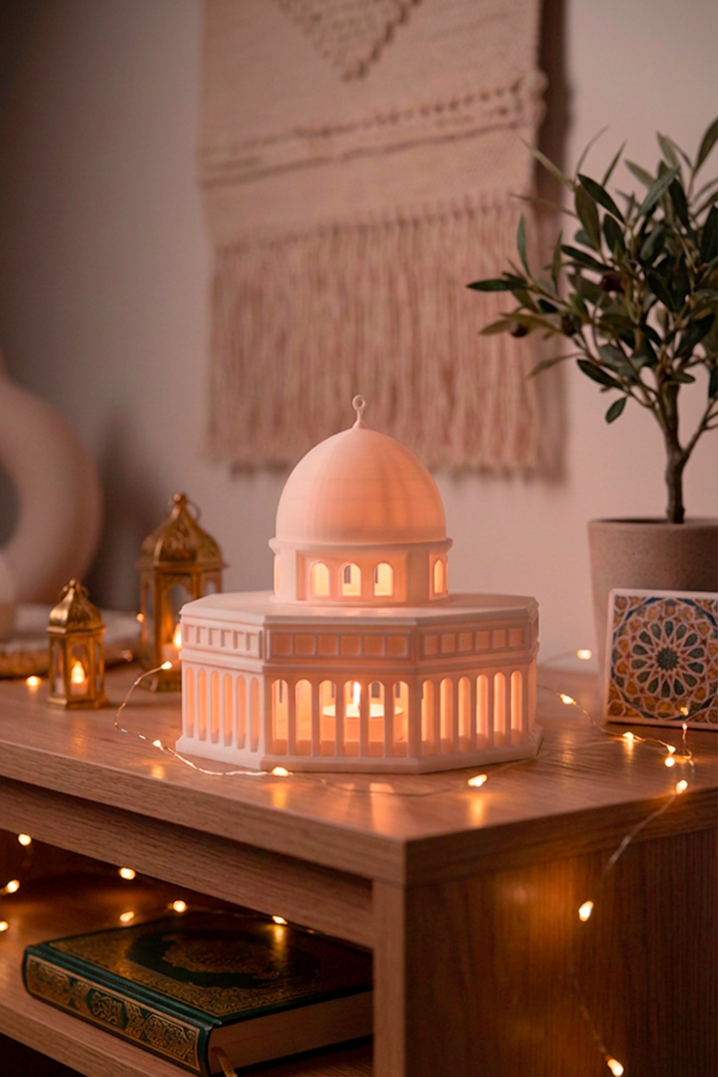 Ramadan & Eid Decoration | Al-Aqsa Dome of the Rock Modern Lantern | Mosque | Islamic Decor