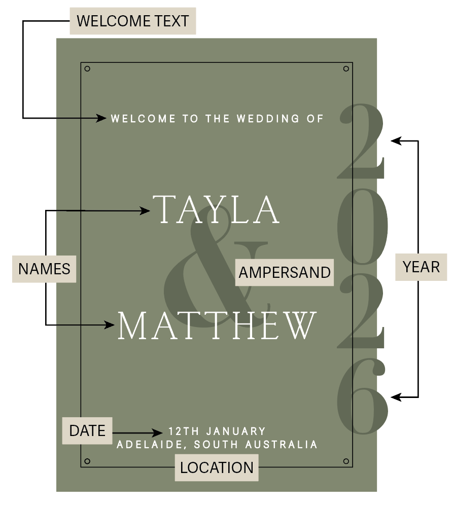 Dual Layer 3D Wedding Welcome Sign - Maribel | Engagement | Laser Cut Acrylic