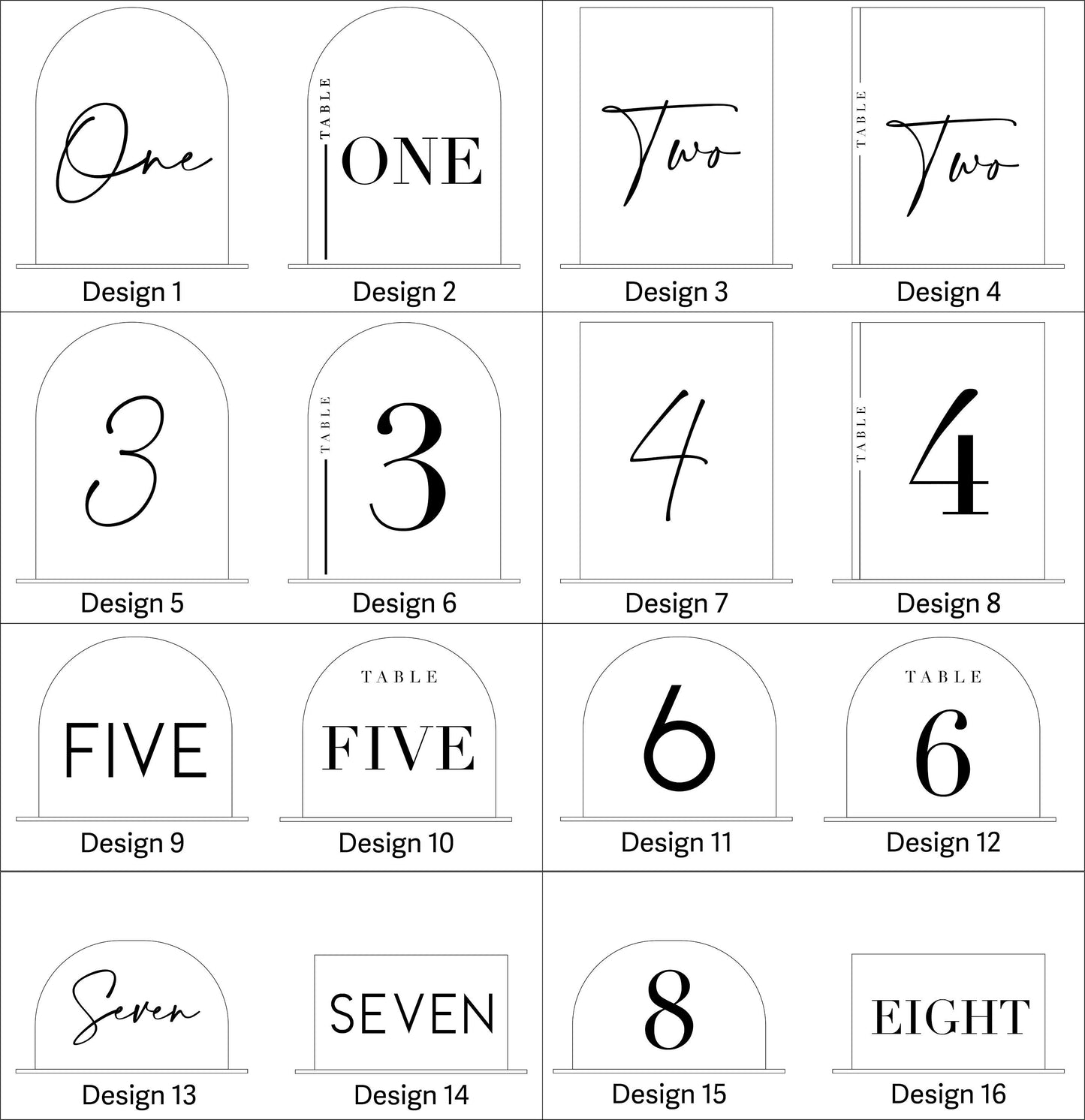 Personalised 3D Table Numbers | Engagement | Laser Cut Acrylic