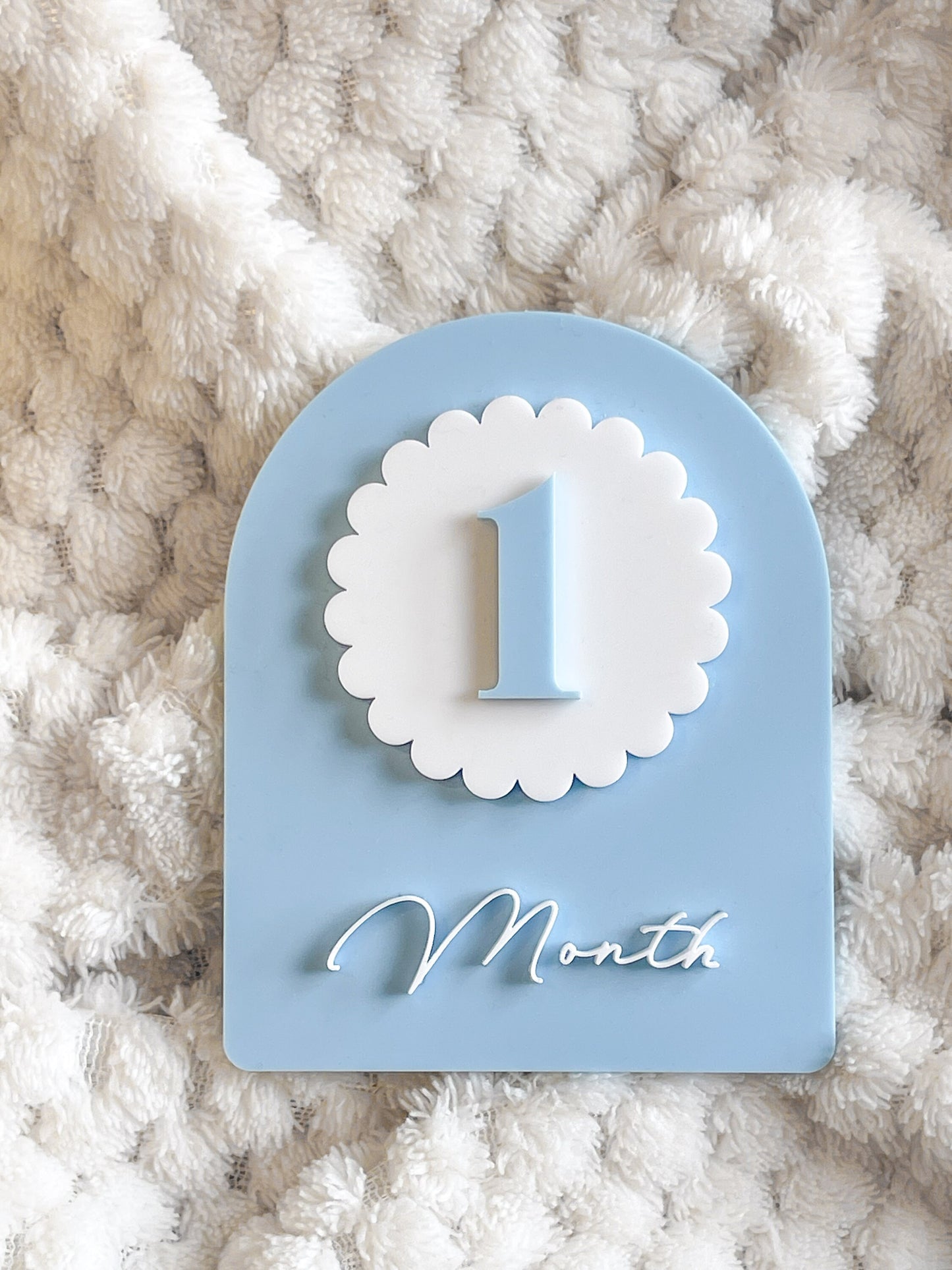 Interchangeable Scalloped Arch Baby Milestone Plaques | Baby Photo | Baby Shower Gift | Acrylic