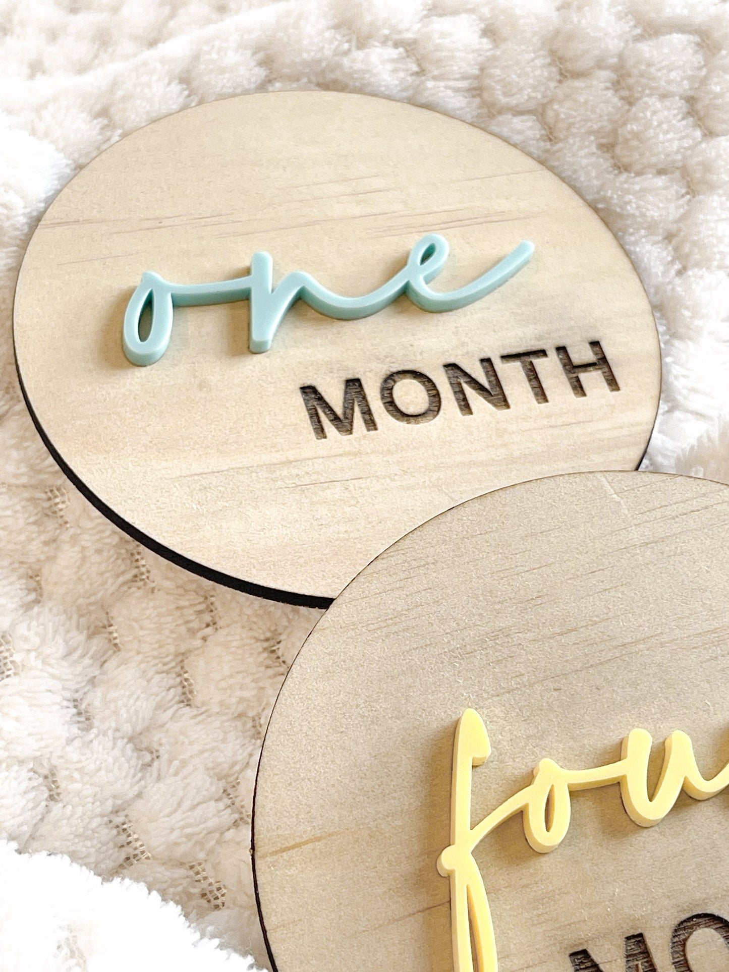 Wooden Baby Milestone Plaques | Baby Photo | Baby Shower Gift | Acrylic & Wood