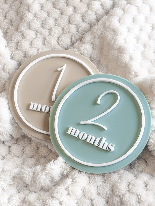 Elegant Monthly Baby Milestone Plaques | Baby Photo | Baby Shower Gift | Acrylic