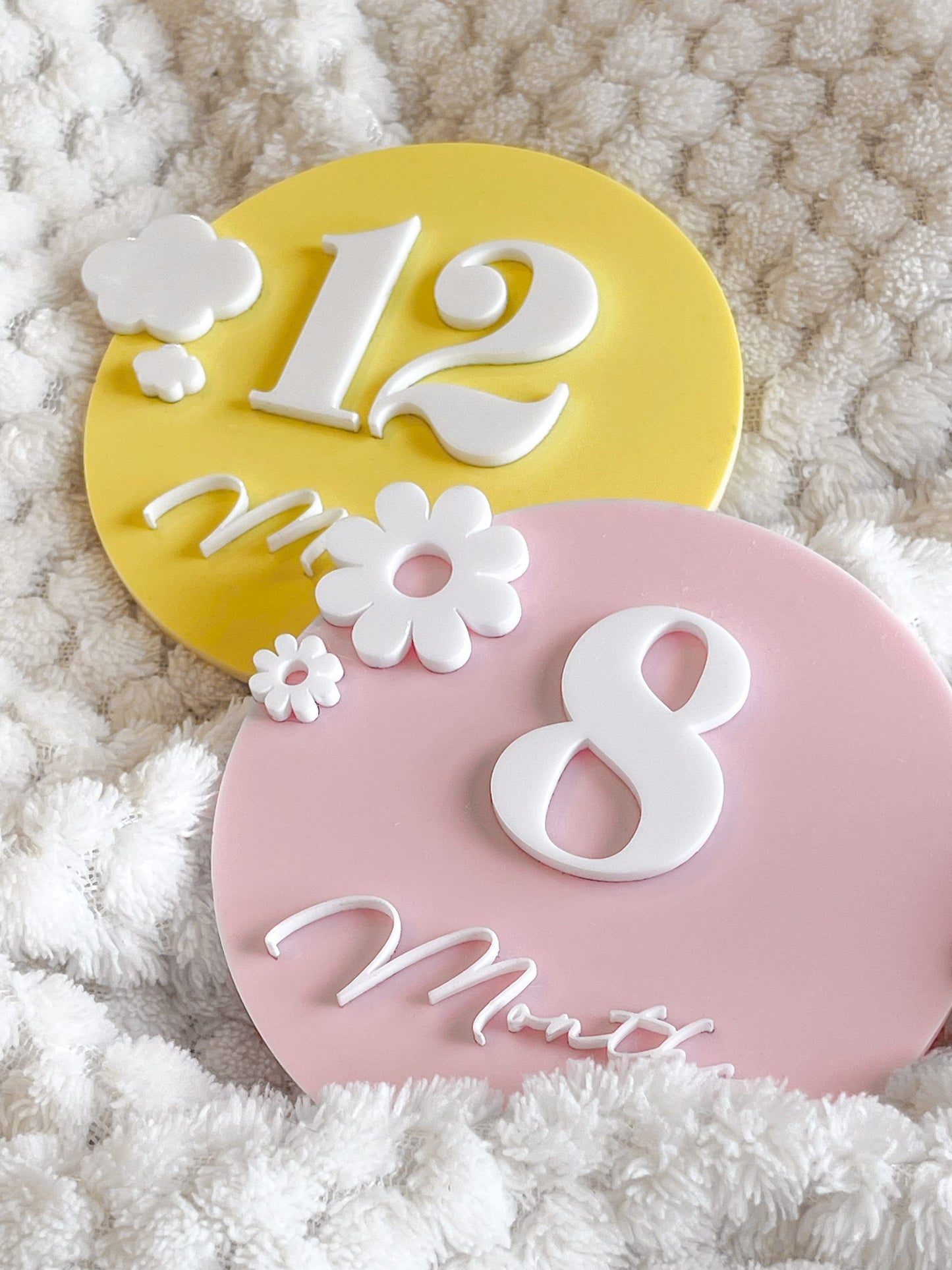 Colorful Monthly Baby Milestone Plaques | Baby Photo | Baby Shower Gift | Interchangeable | Acrylic