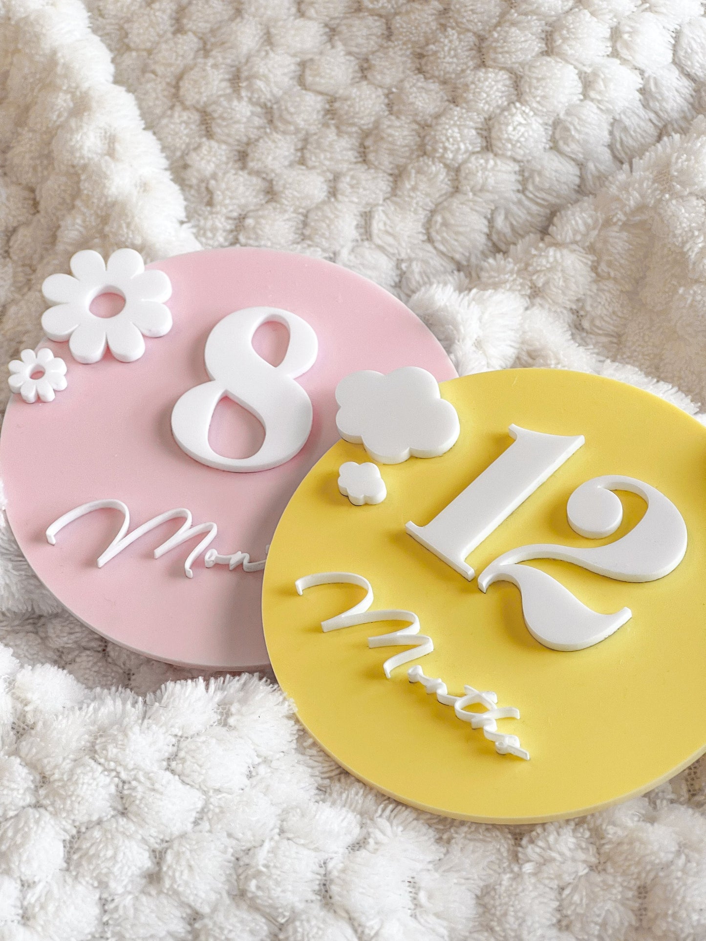 Colorful Monthly Baby Milestone Plaques | Baby Photo | Baby Shower Gift | Interchangeable | Acrylic