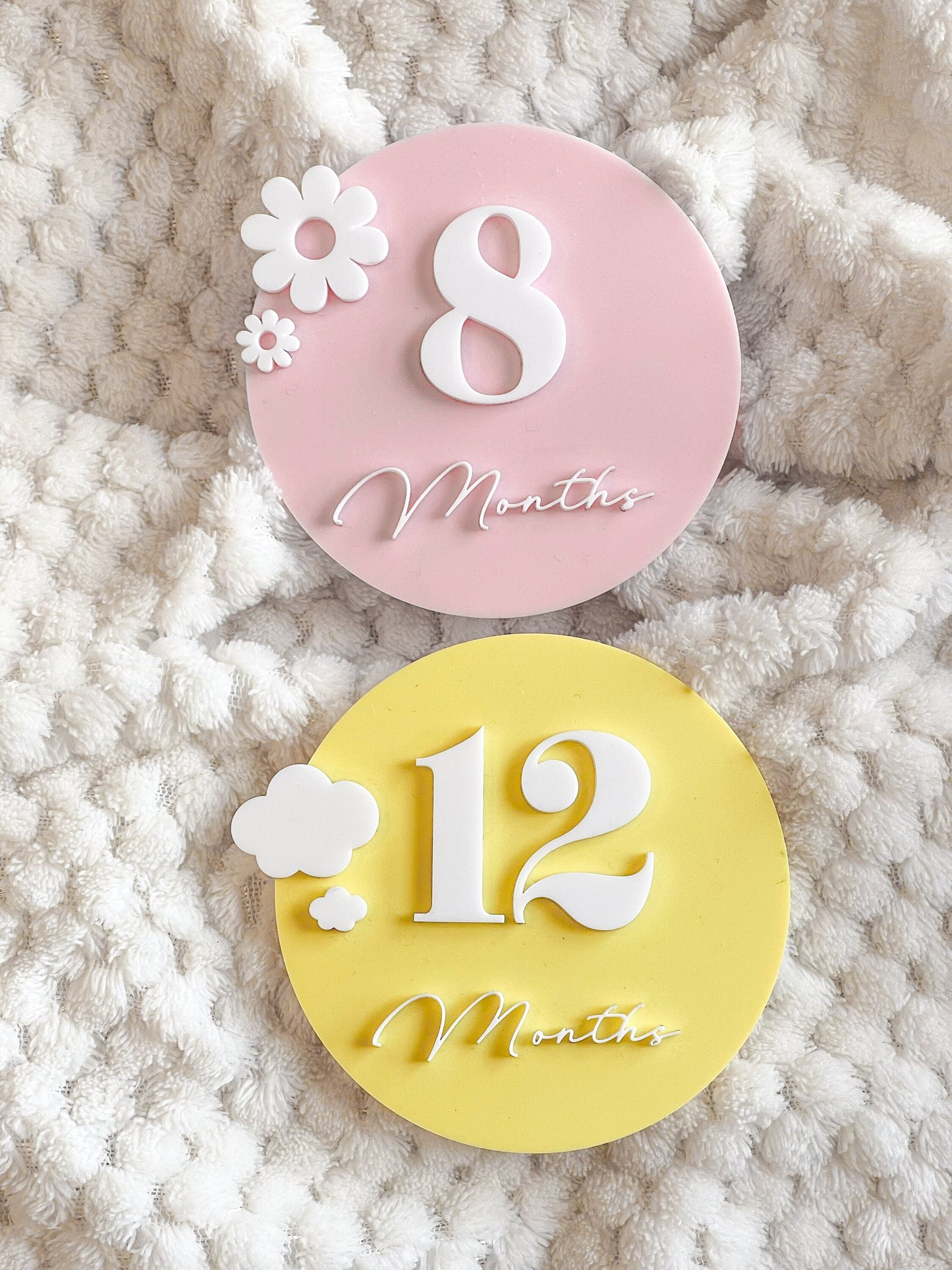 Colorful Monthly Baby Milestone Plaques | Baby Photo | Baby Shower Gift | Interchangeable | Acrylic