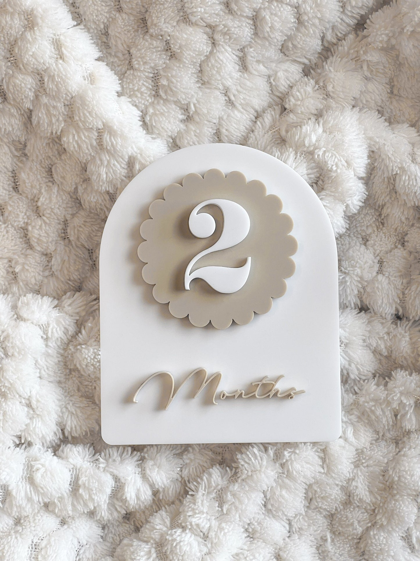 Interchangeable Scalloped Arch Baby Milestone Plaques | Baby Photo | Baby Shower Gift | Acrylic