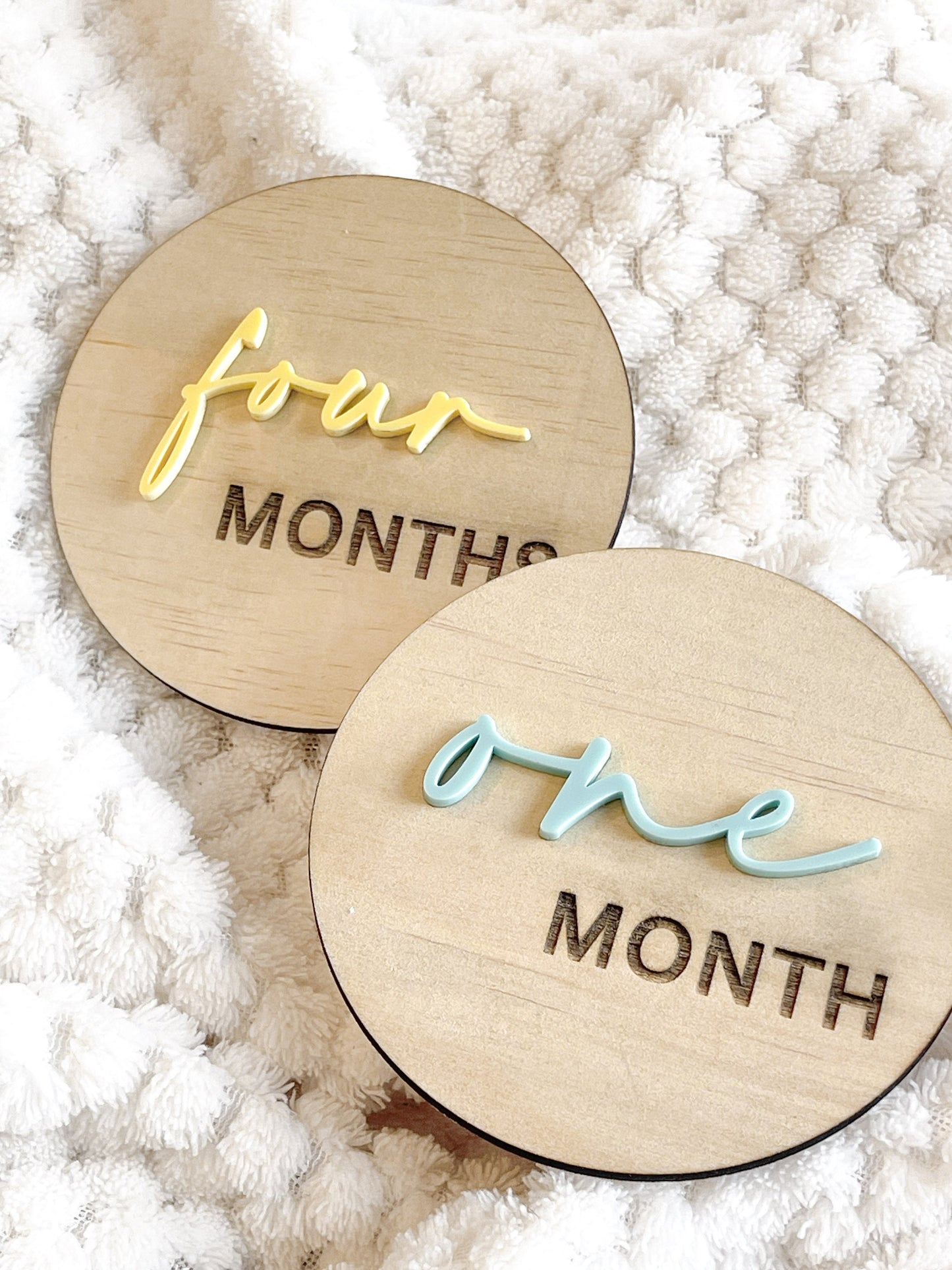 Wooden Baby Milestone Plaques | Baby Photo | Baby Shower Gift | Acrylic & Wood
